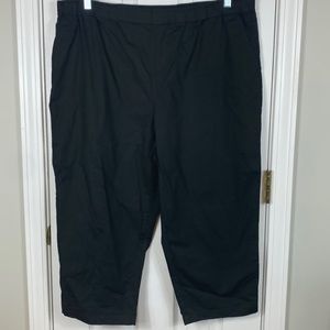 Sag Harbor stretch woman’s black Capri pants size 1X. Elastic waistband, pockets